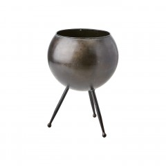 POT BALL ON STAND RUST BLACK 